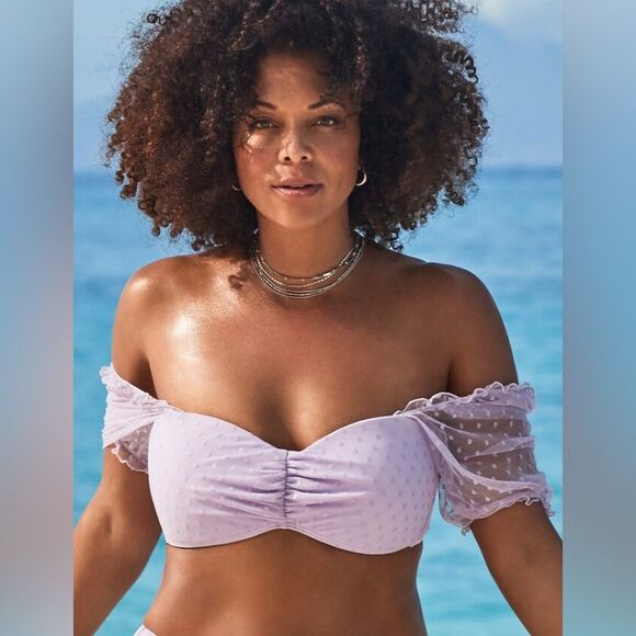 NWT**  Gabifresh x Swimsuit Bikini Top Lavender in Size 20E/F - Picture 1 of 9